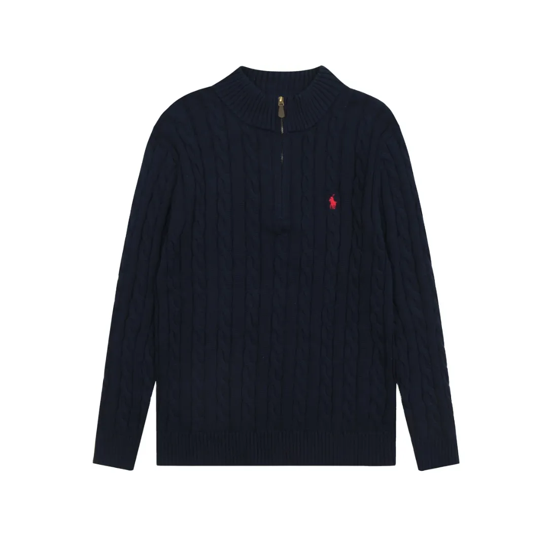 🅿️250 "Top quality" Style number: DS014# [Ralph Lauren half-zip solid color pony embroidered logo twist knitted sweater] ✅Ralph Lauren half-zip classic basic versatile unisex couple pullover sweater ✅Main supplier platform live broadcast Wholesale entity Replenish when out of stock Not removed from shelves ✅ZP quality 1:1 version Scan the code to enter the GF website Counter quality ✅Detailed quality The only one in Guangzhou Imported quality cotton yarn, focusing on high-end, cost-effective, good quality needless to say ✅The version is restored to the original order, the maximum size can be worn up to 200 pounds, loose, comfortable and stress-free ✅The upper body is simple and easy to match, ootd must-have style, good-looking clothes are never picky, a must-have wardrobe recommendation Size: S-XL Color: Navy blue, off-white, black, gray, khaki, light blue, yellow, pink, olive green, Chinese red